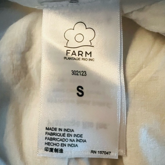 Farm Rio Women’s White and Blue Floral CropTop Size Small - Picture 10 of 12